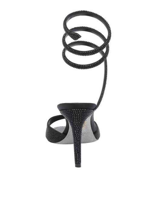Rene Caovilla Black Heeled Sandals