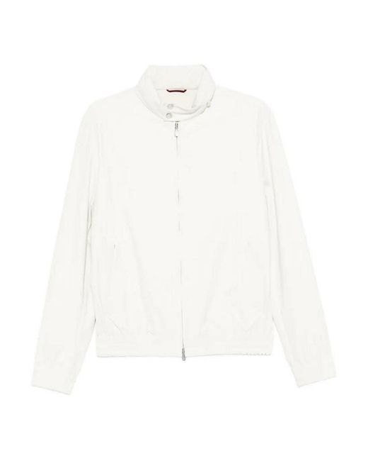 Brunello Cucinelli White Bomber Jacket for men