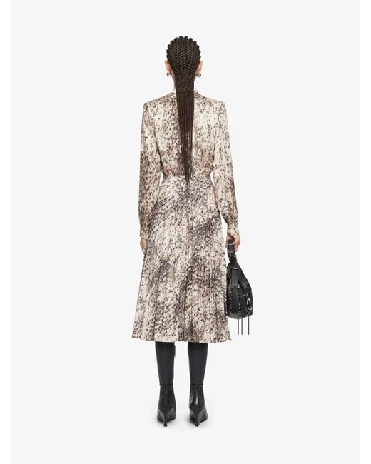 Givenchy Natural Snow-Leopard Printed Lavalliere Blouse