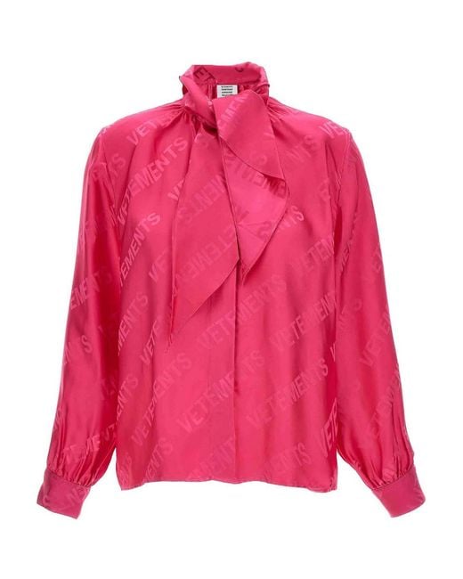 Vetements Pink 'Monogram' Blouse