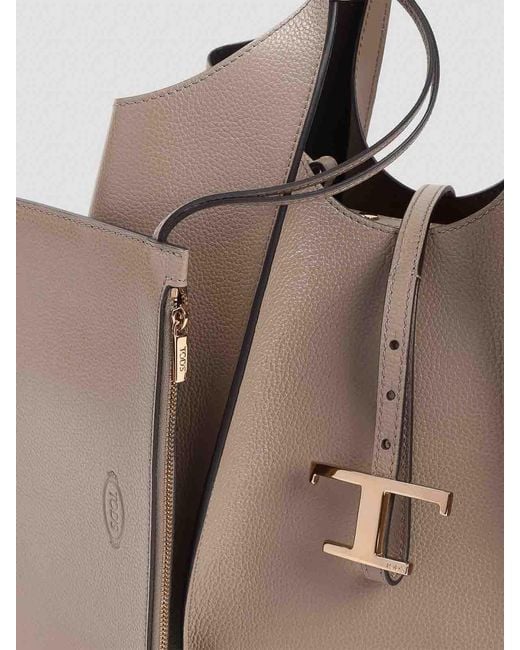 Tod's Natural T Timeless Medium Shopping Bag