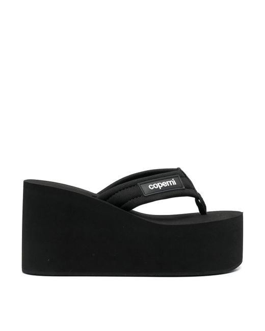 Coperni Black Branded Wedge Sandal