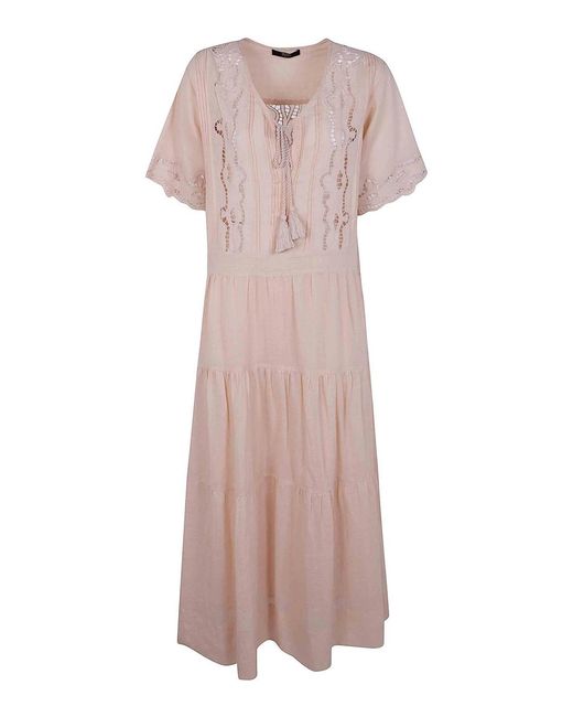 Seventy Pink Ramie Embroidered Dress