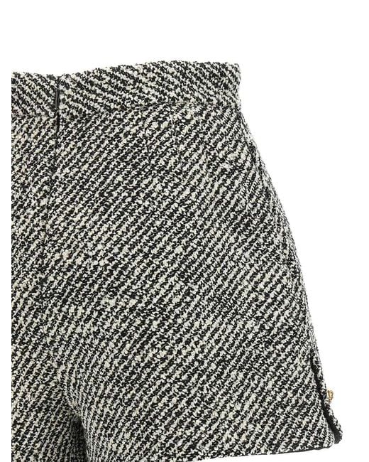 Versace Gray Boucl Wool Shorts