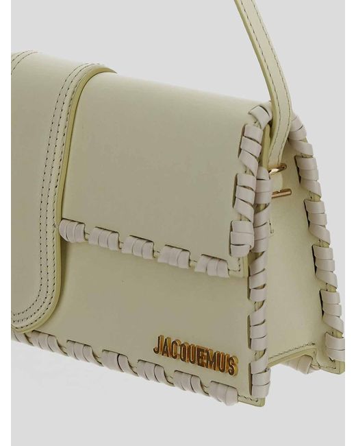 Jacquemus Metallic Handbag In Light With Braided Edges