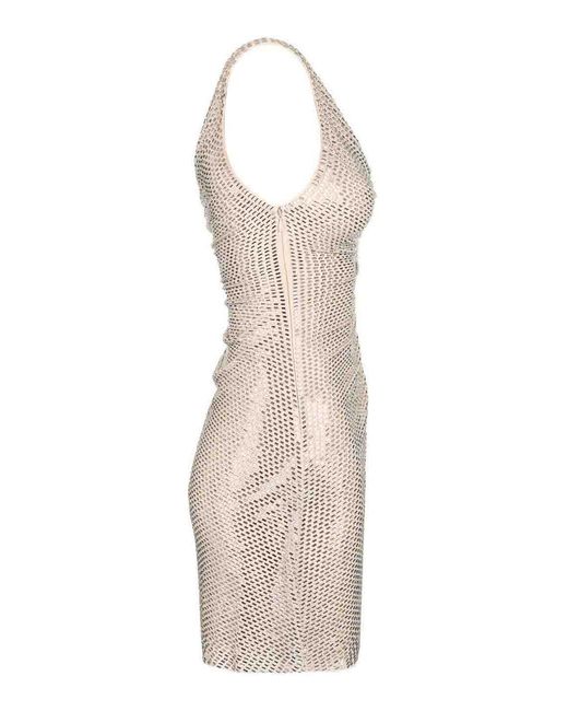 Self-Portrait Natural Draped Mini Dress