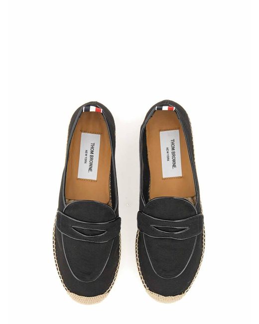 Thom Browne Black Espadrille Penny Varsity