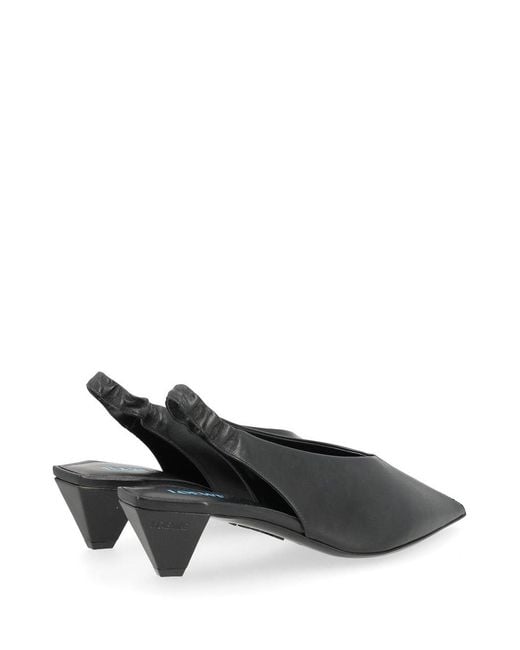 Loewe Gray Origami Cubic Lambskin Slingback