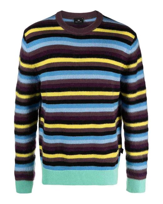 Paul Smith Blue Striped Wool Jumper for men
