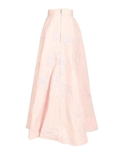 ROTATE BIRGER CHRISTENSEN Pink The Flower Maxi Light Long Skirt