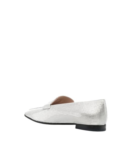 Emporio Armani White Graphic Laminated Loafer