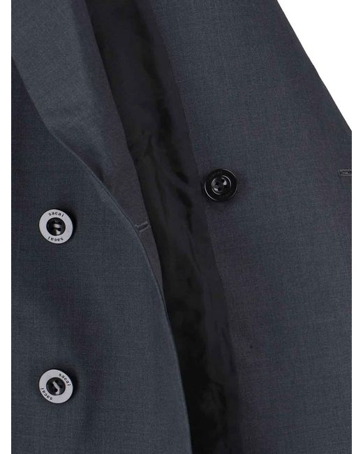 Sacai Blue Double-Breasted Jacket