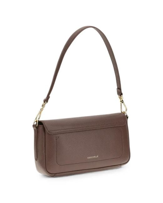 Coccinelle Brown Handbag Grained Leather Berry