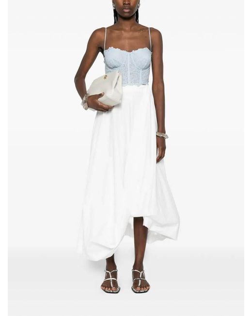 Ermanno Scervino Blue Top With Embroidery