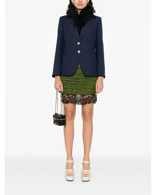 Valentino Blue Single-Breasted Jacket