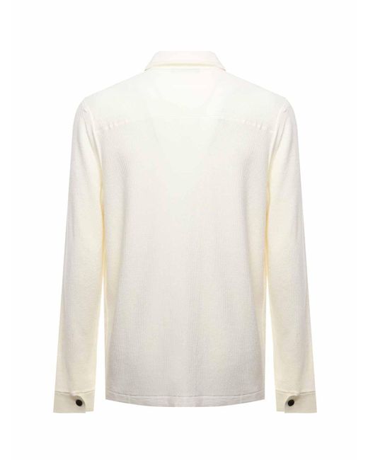 Zegna White Wool Polo Shirt for men