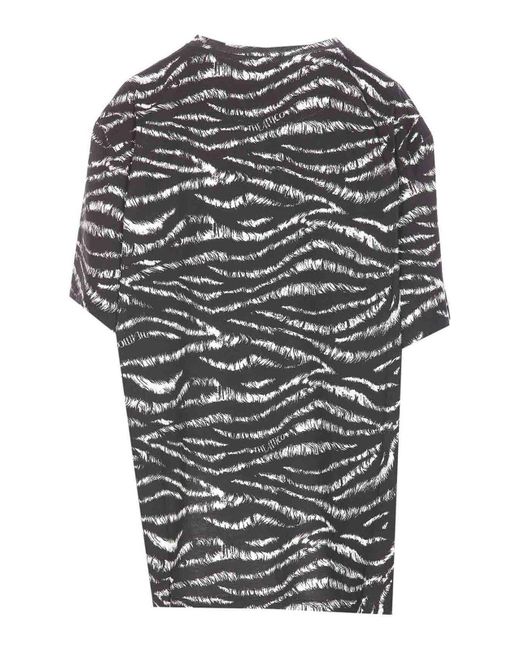 The Attico Black Zebra Print T-Shirt