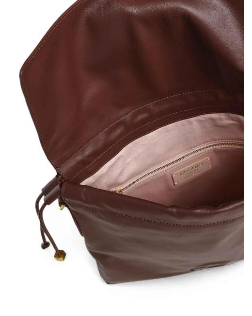 Coccinelle Brown Handbag Smooth Leather Berry