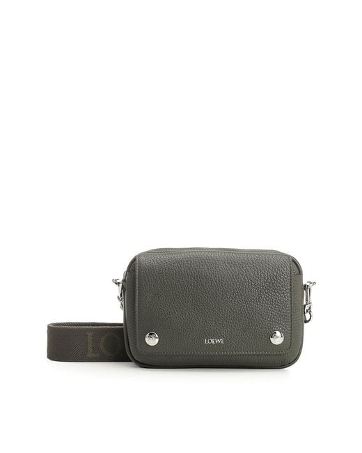 Loewe Gray Messenger Pebble Bag for men