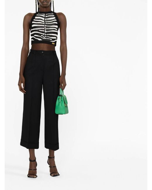 Dolce & Gabbana Black High-waisted Cropped Trousers