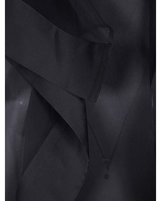 Sacai Black Satin X Chiffon Pullover