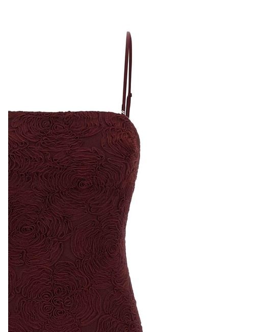 ROTATE BIRGER CHRISTENSEN Purple Flower Mesh Flounce' Dress