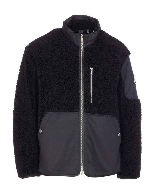 Moose Knuckles Black Down Jacket Frontal Zip Closure for men
