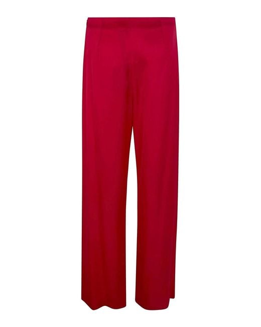Blugirl Blumarine Red Satin Long Trousers