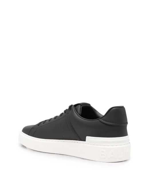 Balmain Black Apos;S B-Court Calfskin Low-Top Sneakers for men