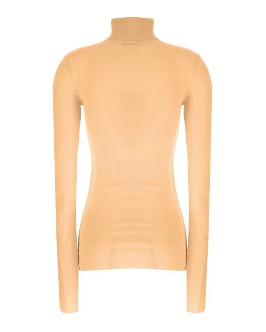 Jil Sander White Silk Turtleneck Top