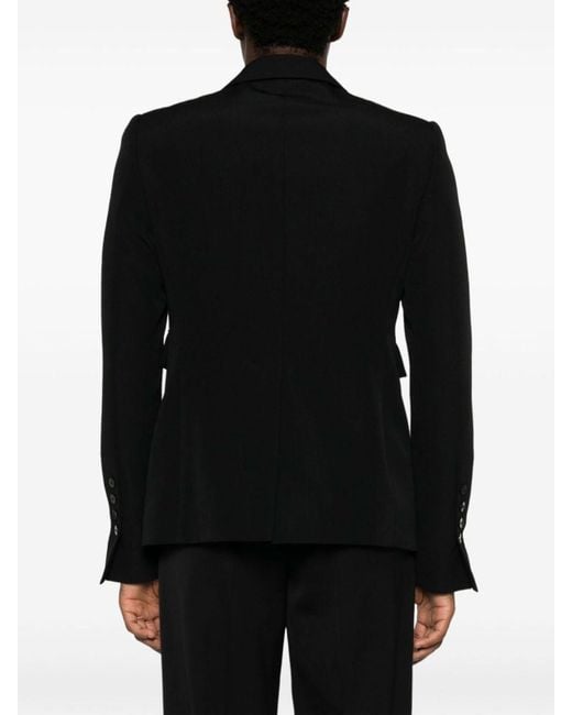 SAPIO Black Single-Breasted Cotton-Wool Blazer