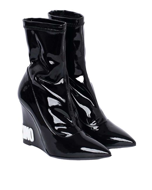 Moschino Black Ankle Boot Logo