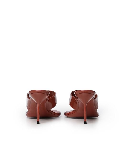 Paris Texas Brown Patent Leather Flip-Flop Mule
