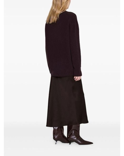 Anine Bing Black Bar Satin Skirt