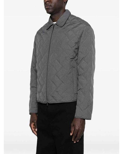 Emporio Armani Gray Quilted Blouson Jacket for men
