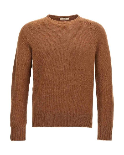 Ma'ry'ya Brown Crew-Neck Sweater for men