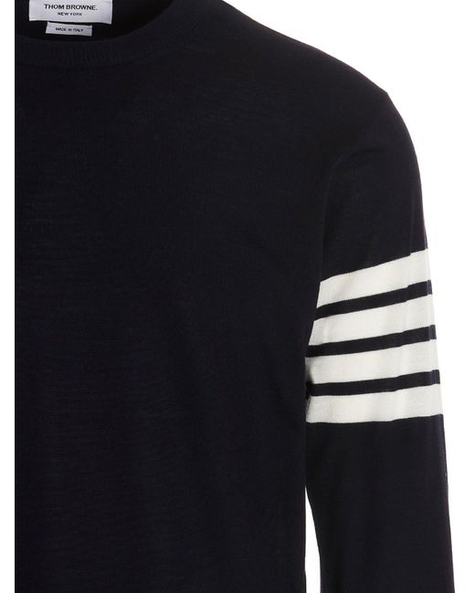 Thom Browne Blue 4 Bar Sweater for men