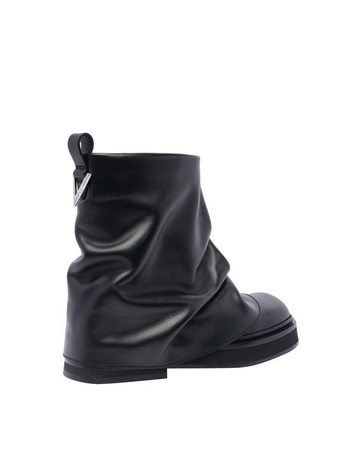 The Attico Black Mini Robin Combat Booties