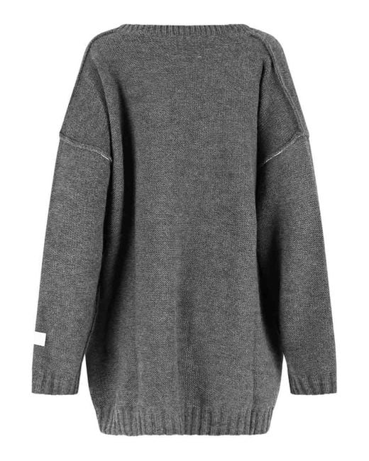 MM6 by Maison Margiela Gray Wool Sweater