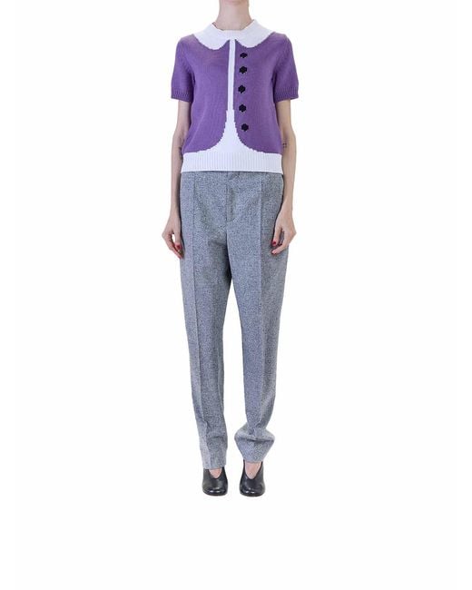 Moschino Purple Trompe Loeil Sweater