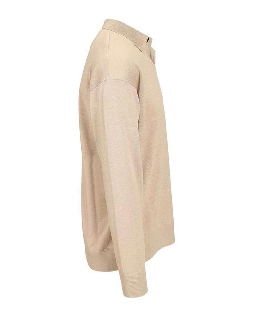 Giorgio Armani Natural Long-Sleeved Polo Shirt for men