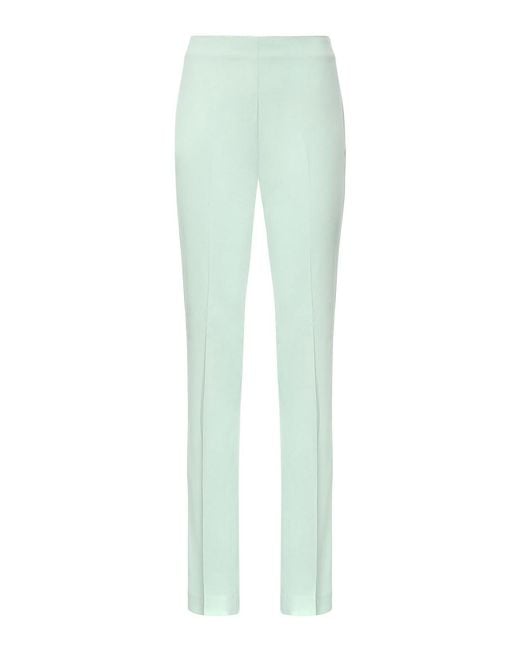 Pinko Green Flared Trousers With Pressed Crease