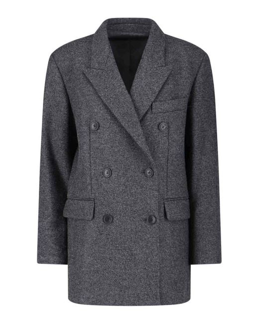 Isabel Marant Gray Double -Breasted Coat