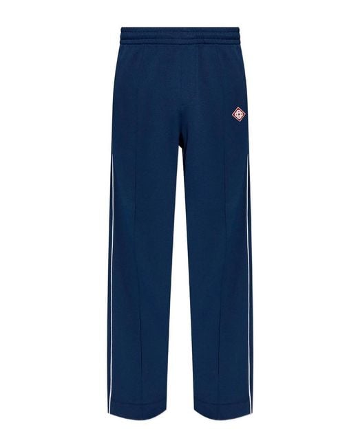 Casablanca Blue Cotton Tracksuit Bottoms for men