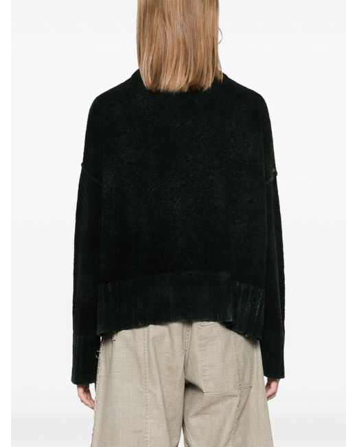 Avant Toi Black Wool Adn Cashmere Blend Crewneck Sweater