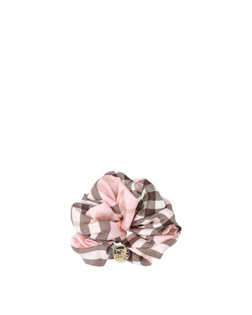 Burberry Check Silk Scrunchie, Pink Burberry Check Silk Scrunchie - Pink | Editorialist main image 3
