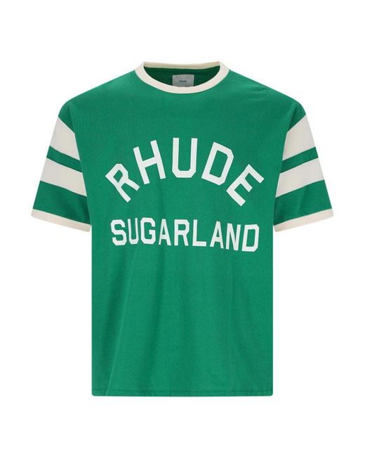 Rhude Green Logo T-shirt for men