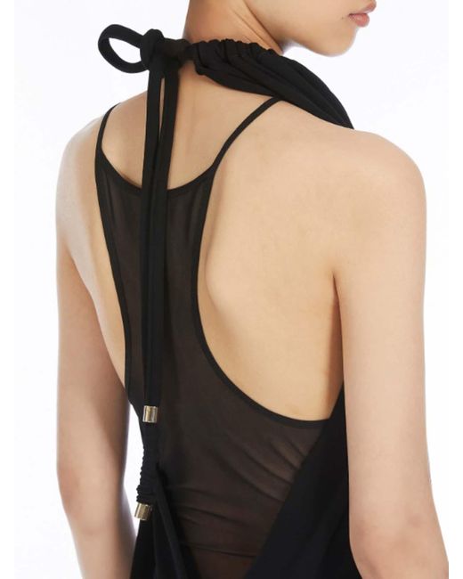 Sportmax Black Long Viscose Dress