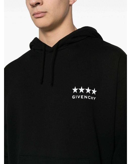 Givenchy Black Logo-print Hoodie for men