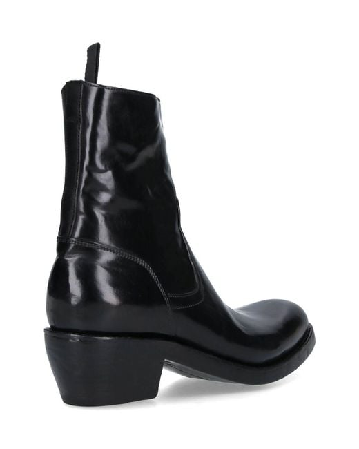 Premiata Black Calfskin Ankle Boots for men